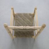 Vintage Low Rope Chair in Natural Teak, 1970s