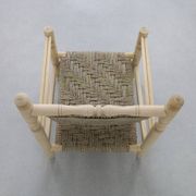 Chaise basse vintage en corde de teck naturel, années 1970