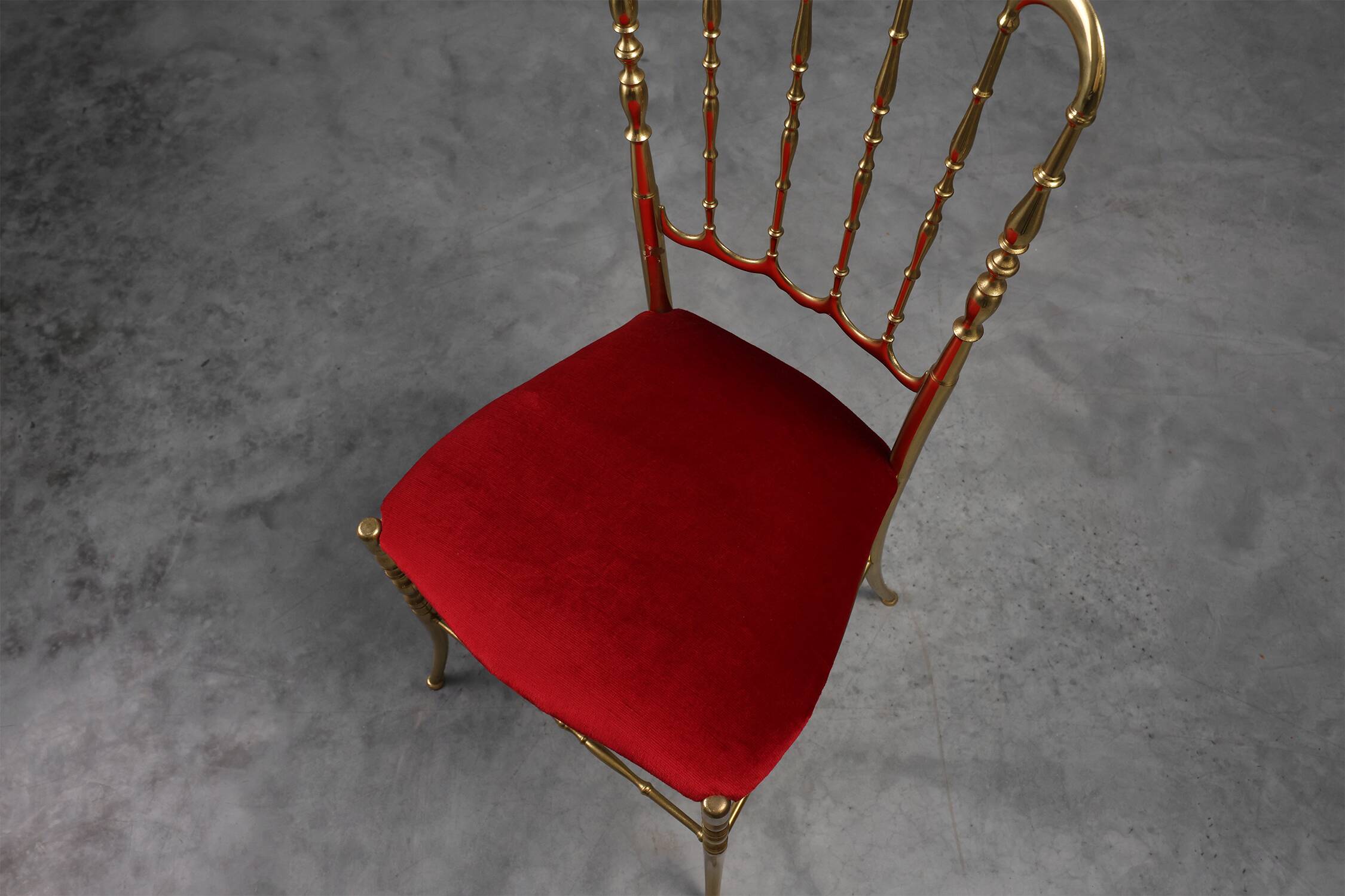 Hollywood Regency Brass Chiavari Chair by Giuseppe Gaetano Descalzi, Italy,