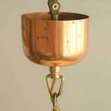 Rare cone - shaped pendant lamp in hammered structed copper - Denmark 1960s.