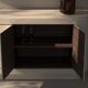 Contemporary Handmade Textured Plaster Sideboard with Walnut Interior