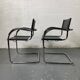 Paire de Fauteuils Design en simili cuir et Aluminium