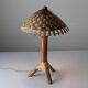 Bamboo and rattan table lamp with woven shade, 1950s