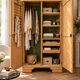 Parisian Art Deco wardrobe, renovated with raw wood.