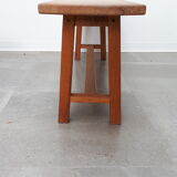 Bench in solid raw oak artisanal