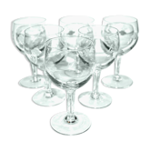 Series of 6 vintage red wine glasses in blown glass - Alsatian balloon 13cm