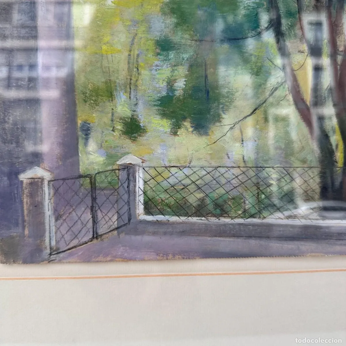 Mixed media on panel "Landscape of Brazil", Timoteo Pérez Rubio, 20th century - Brazil