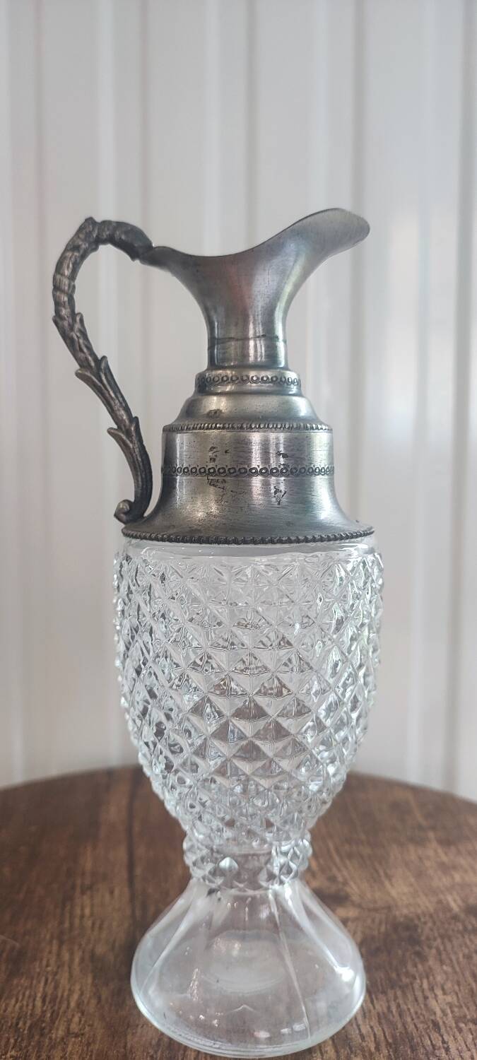 Antique Italian glass ewer carafe