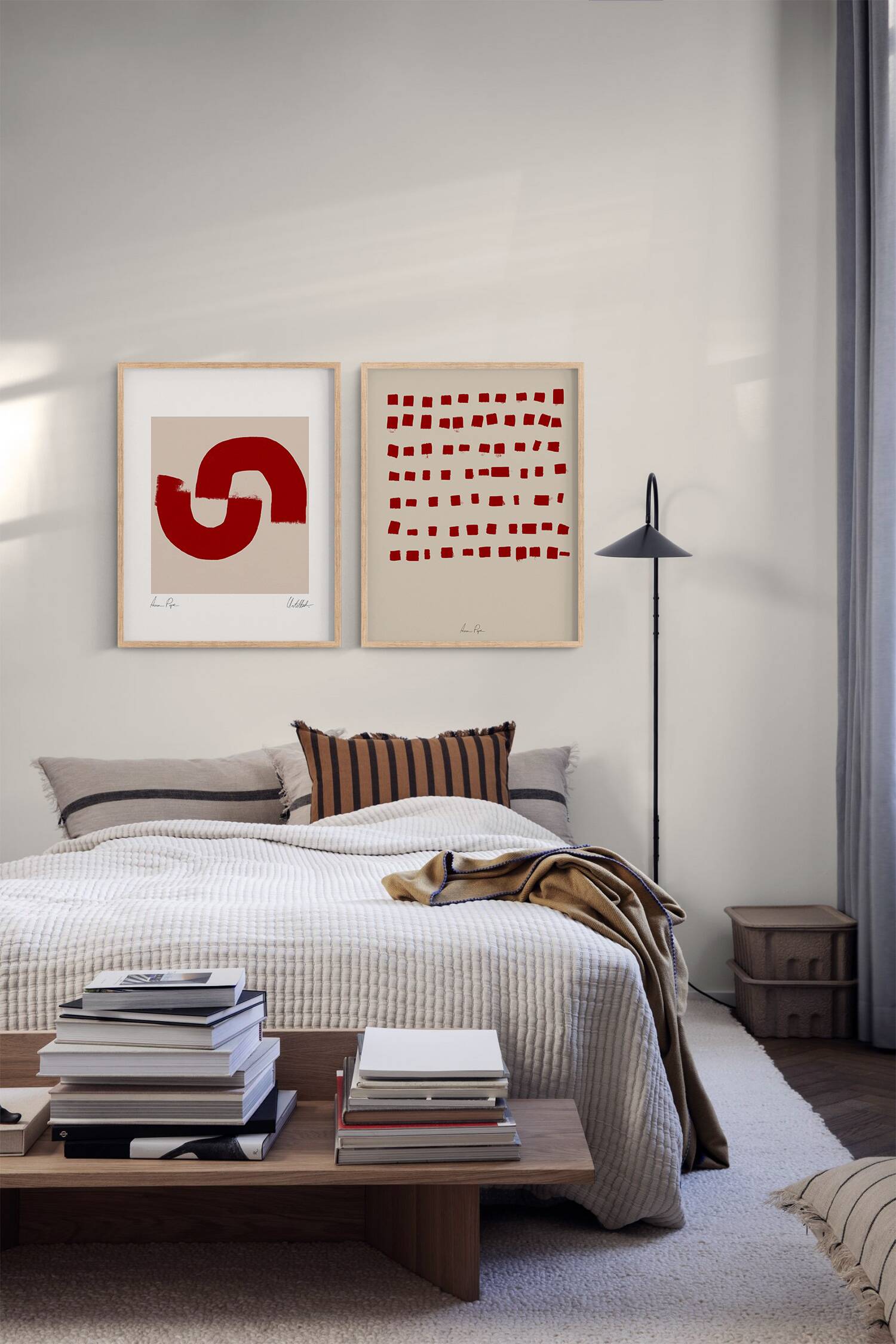 Pair of giclee prints, abstract wall art set of two, 50x70cm