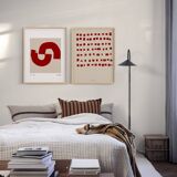 Pair of giclee prints, abstract wall art set of two, 50x70cm