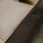 Ceramic coffee table and brushed steel Roche Bobois design Gregorieff 70s, 108x47cm