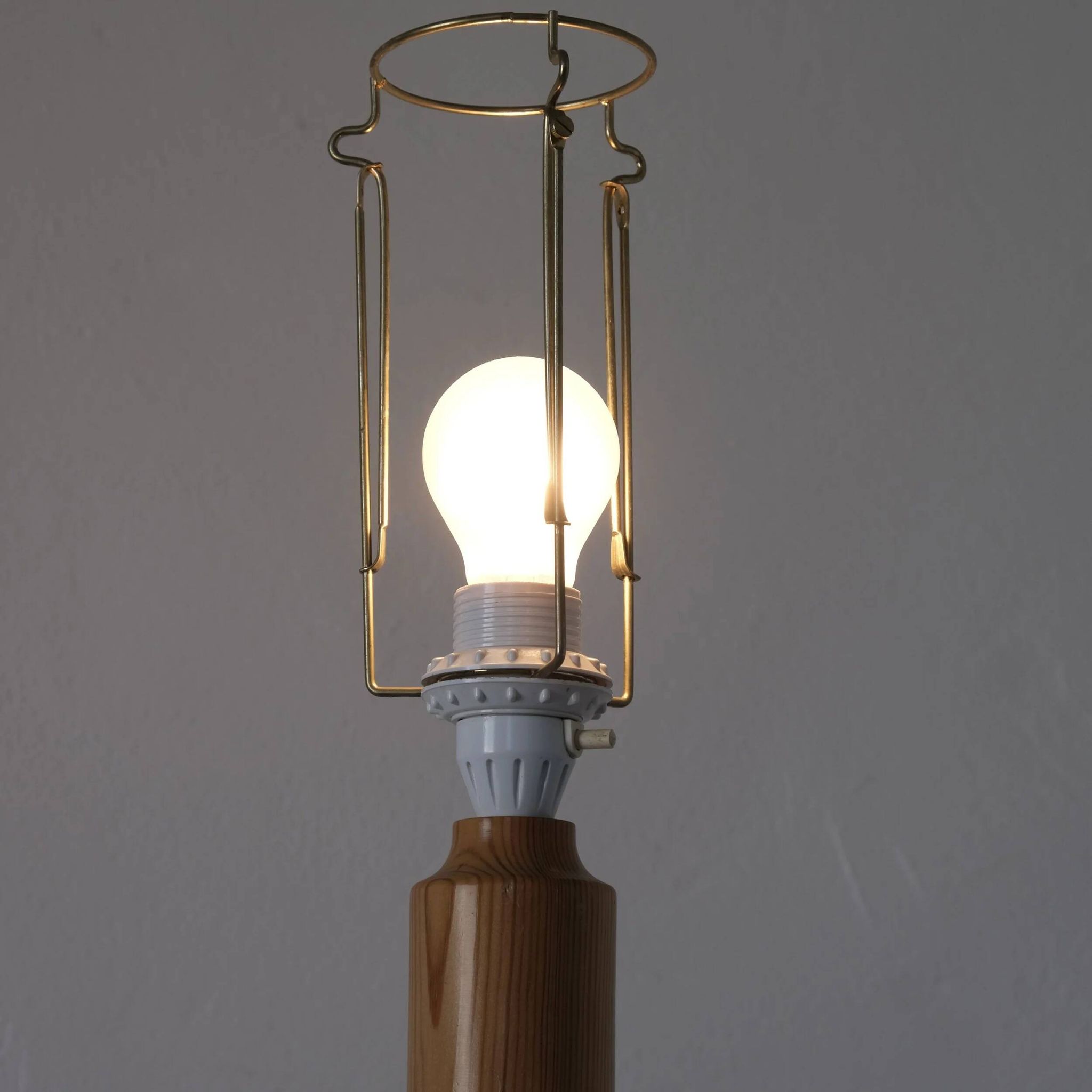 Carved pine floor lamp | Sweden | 1960s