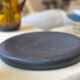 Vintage sculptural polished black marble donut plate flat tray empty po