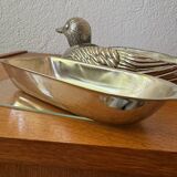 Silver-plated zoomorphic foie gras dish