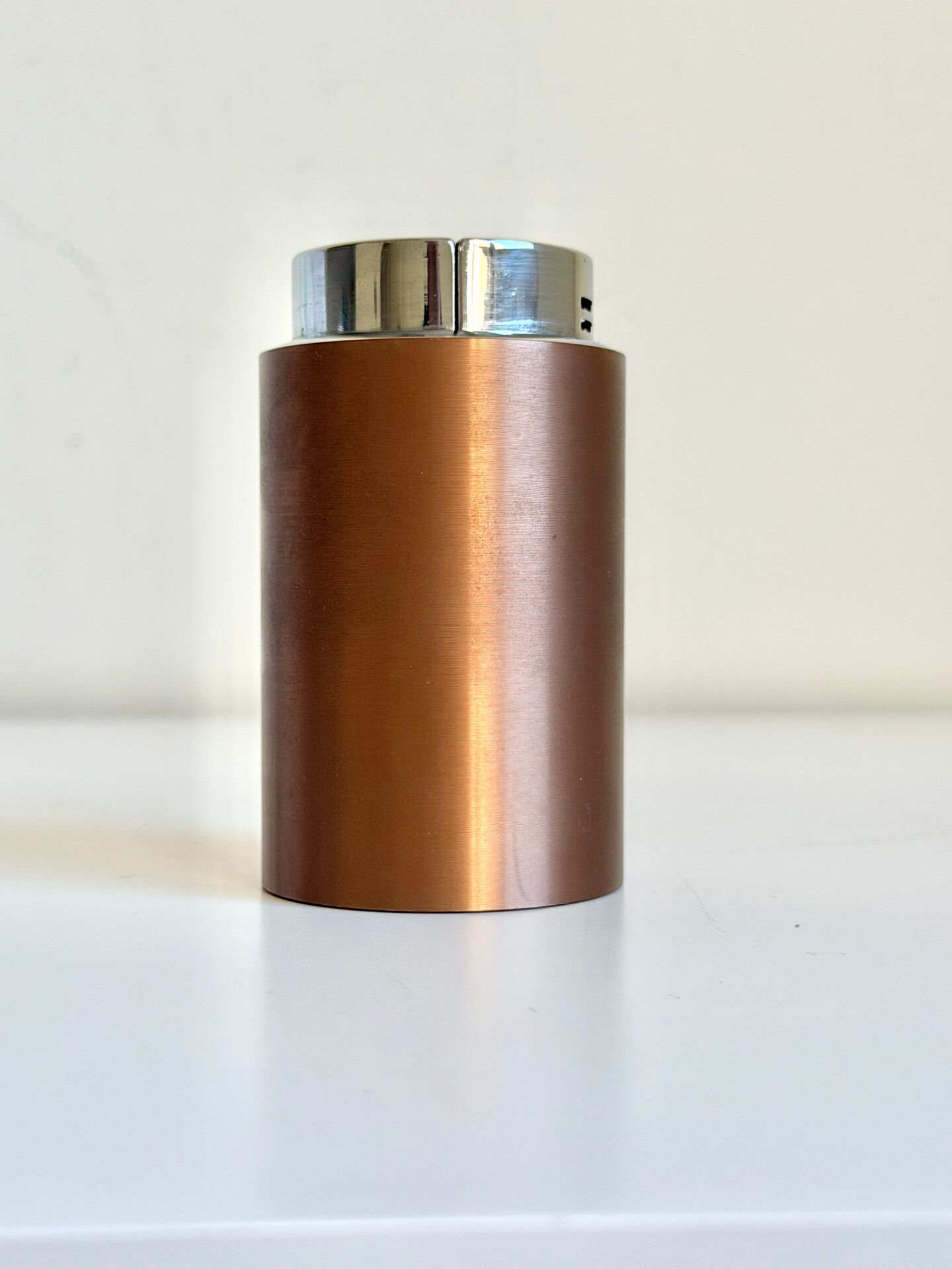Minimalist Vintage SAROME Japan Table lighter modernist in Copper