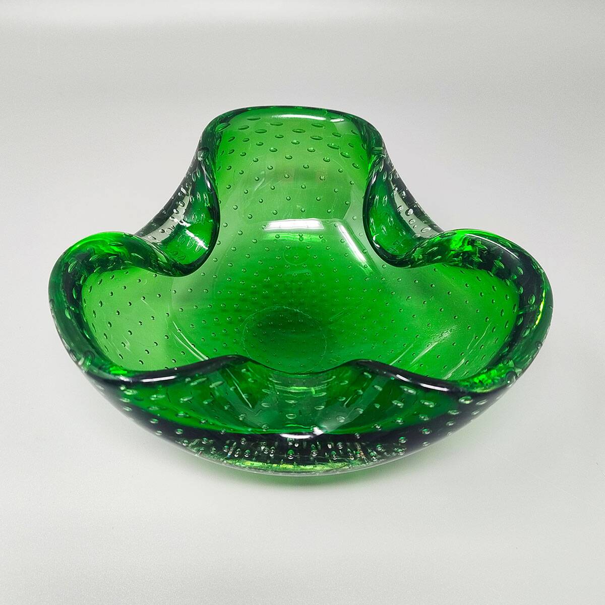 1960s Gorgeous Large Green Ashtray or Catchall by Flavio Poli for Seguso. M