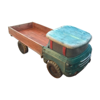 Ancien jouet camion benne bois jeu vintage