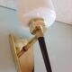 Brass and opaline wall lamp white / vintage 60s-70s