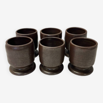Set of 6 stoneware cups or glasses