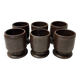 Set of 6 stoneware cups or glasses