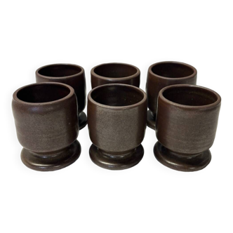 Set of 6 stoneware cups or glasses