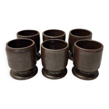 Set of 6 stoneware cups or glasses