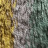 Mid-century Modern High Pile, Yellow, Aquamarine & Grey Rya Rug, Sweden, 1960s