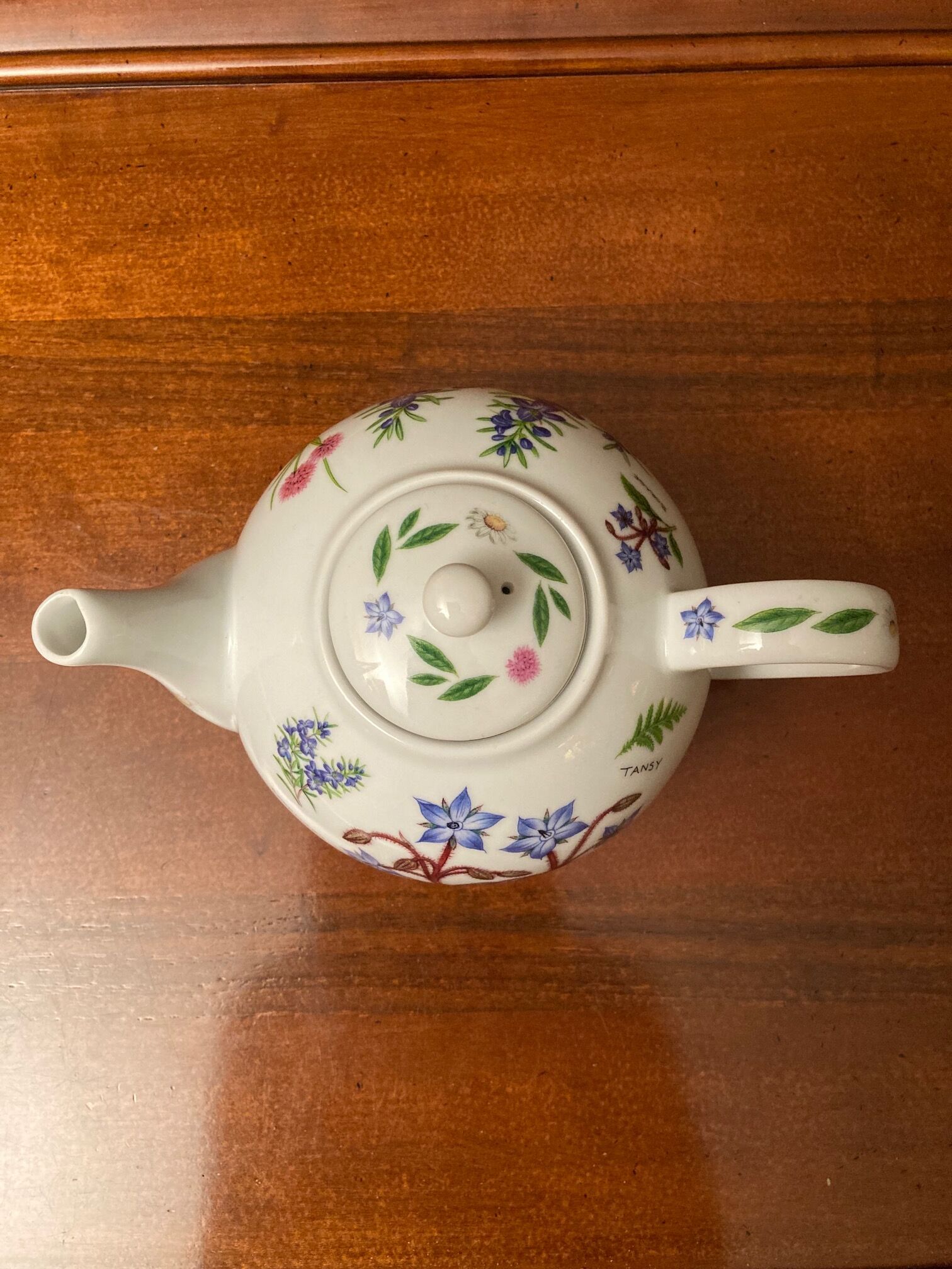 Théière au décor fleuri, 1000ml, passoire intégrée