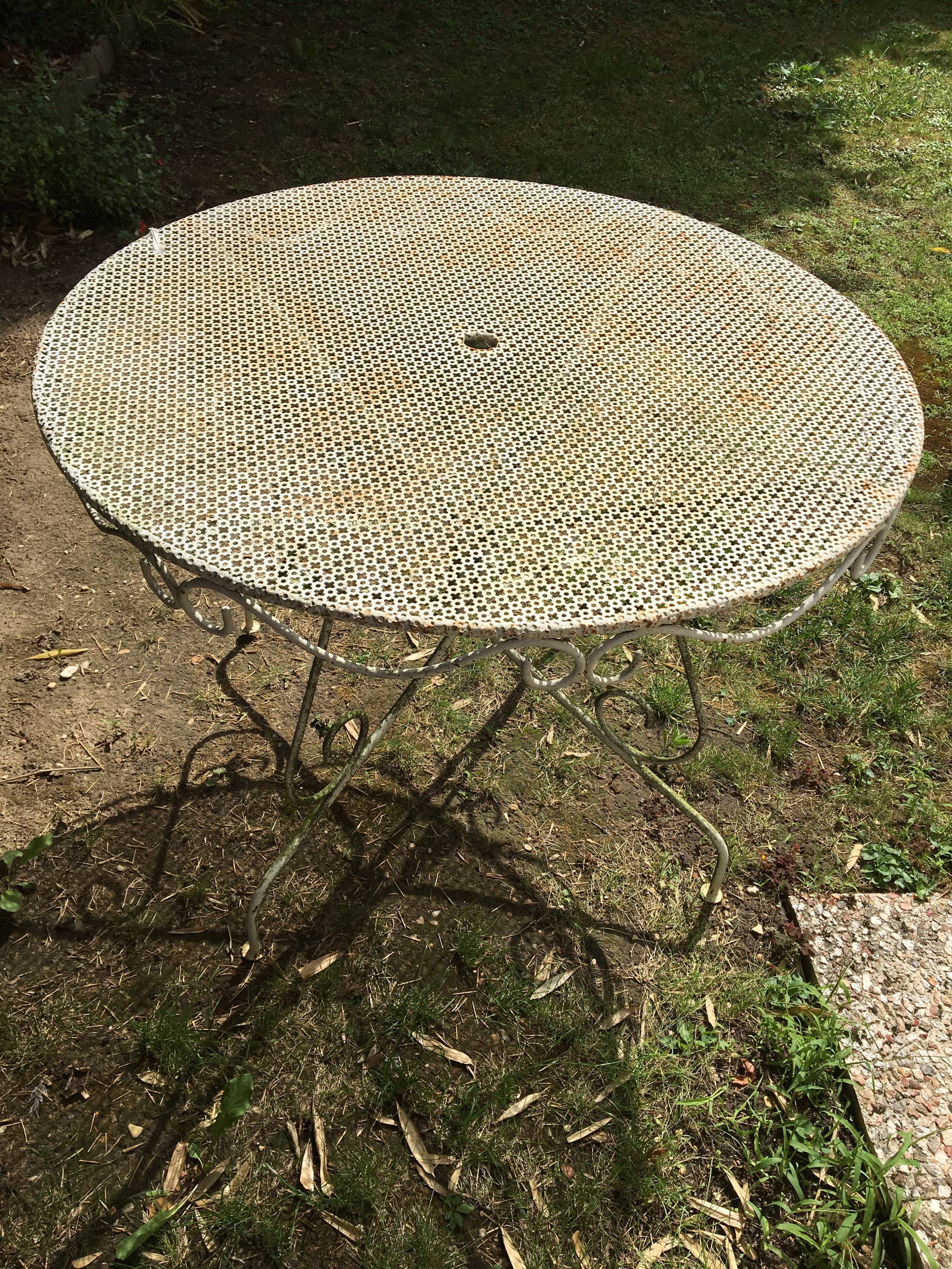 Vintage wrought iron garden table
