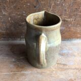 Old pitcher digoin + cove ceramic beige france vintage