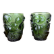 Pair of pressed glass vases - molded art deco period circa 1930