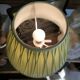 Lampe en bois polychrome et doré 1920