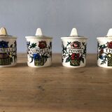 Set of 4 spice pots in earthenware