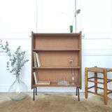 Bookcase wood and feet black metal