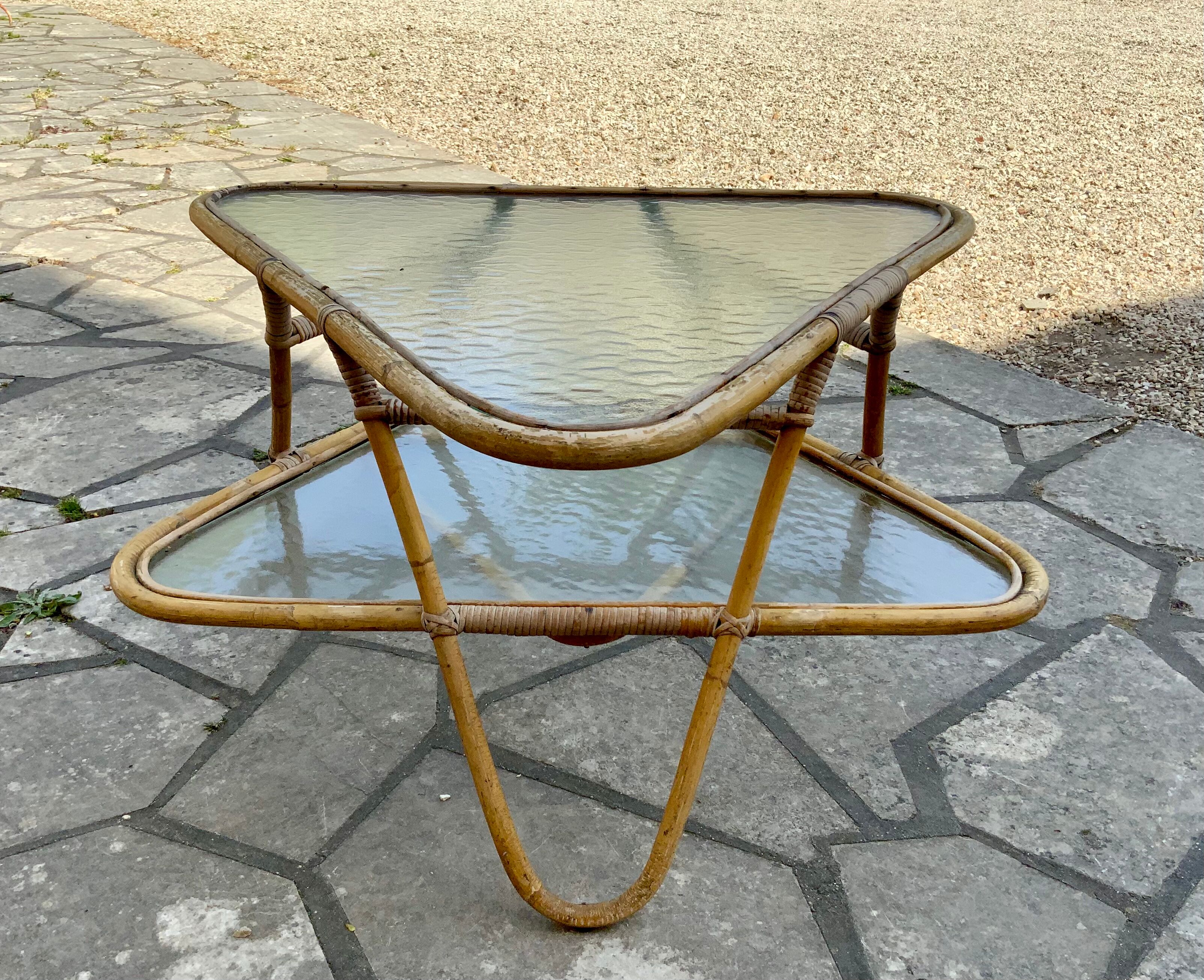 Vintage triangular coffee table