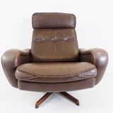 Madsen & Schubell leather armchair with ottoman for Bovenkamp