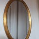 Oval mirror bevelled wood gold 80 x 55 cm