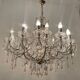 Large Crystal Beaded Pink Murano Glass Chandelier