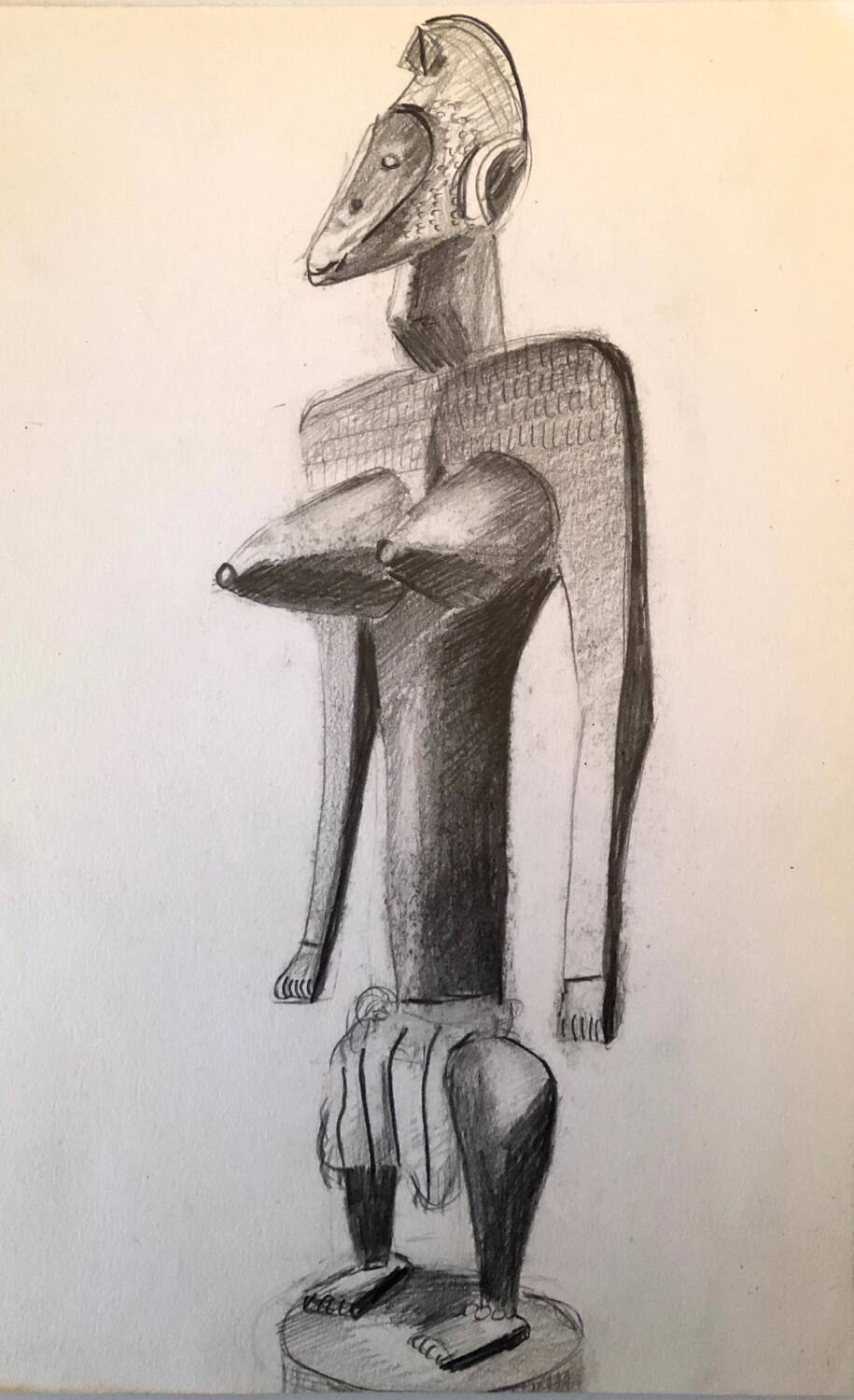 African Statuette Drawing