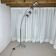 Arc floor lamp with wooden base and 5 lights Agemob MCM style
