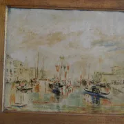 Venice "The Grand Canal" Old painting Oil on canvas