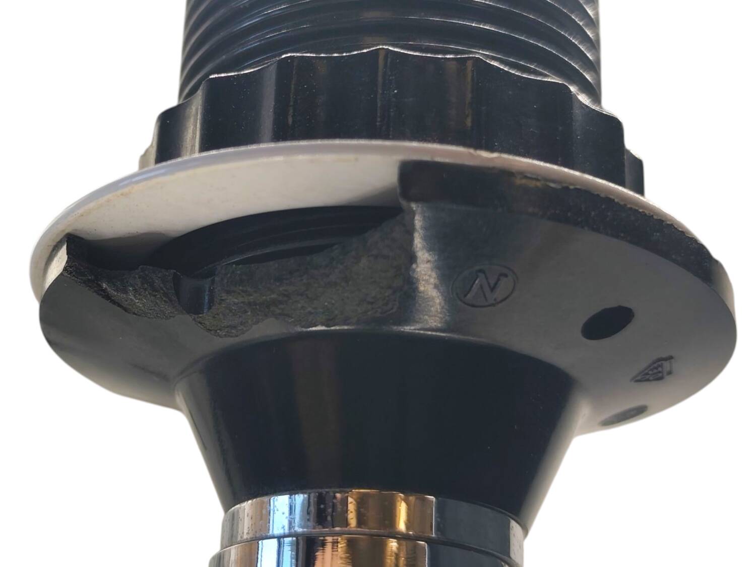 Vintage Modernist Table Lamp Base – Cork and Chrome Design — 1970s