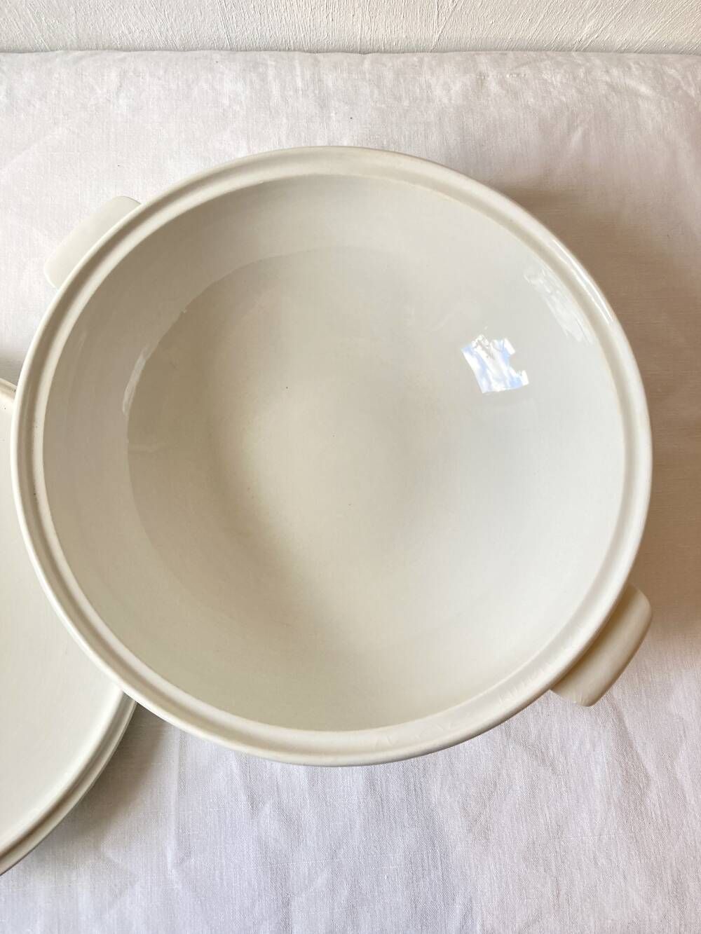 Set of three serving dishes, Moulins des Loups, model "Tablecloth"