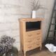 Chiffonier / Renovated Louis XV style entrance furniture in raw wood