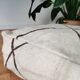 Berber Moroccan pouf in black and white.