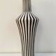 Graphic ceramic vase with black and white stripes