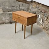 Scandinavian bedside table with hinged drawer