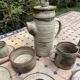 Vintage coffee and tea set in glazed stoneware from Puis potters - 15 pieces