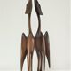 Pair of birds sculptural solid wood design 60s-70s