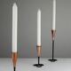 Trio of Black Iron & Copper Candlesticks — Gunnar Ander for Ystad-Metall, Sweden, 1960s